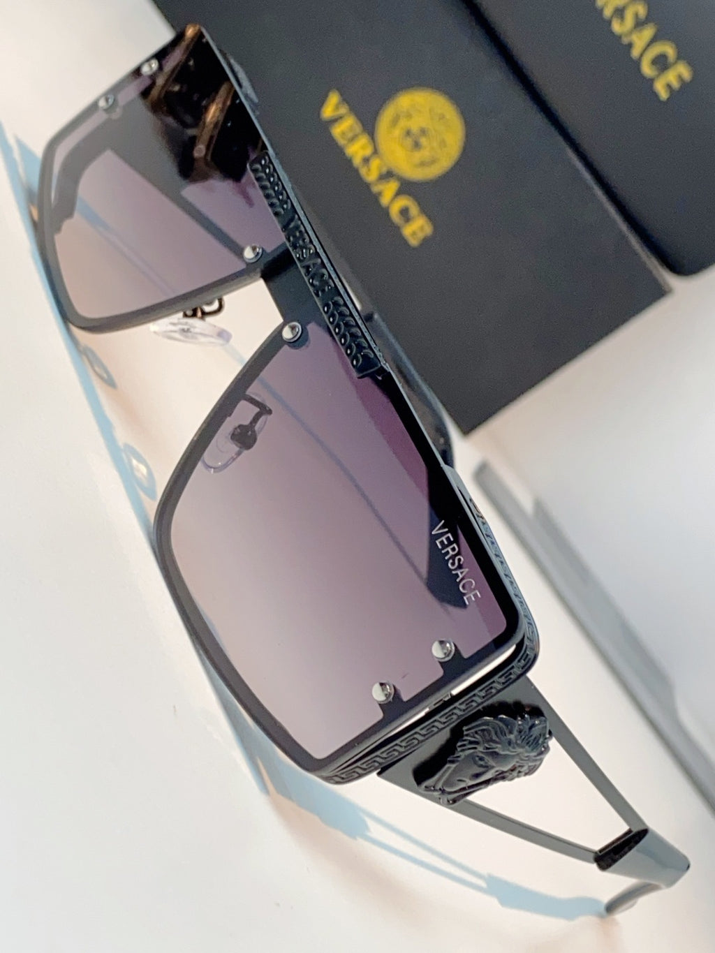 Versace Metal Square Gray Lens Sunglasses for Men & Women - 372499 - detail image 7