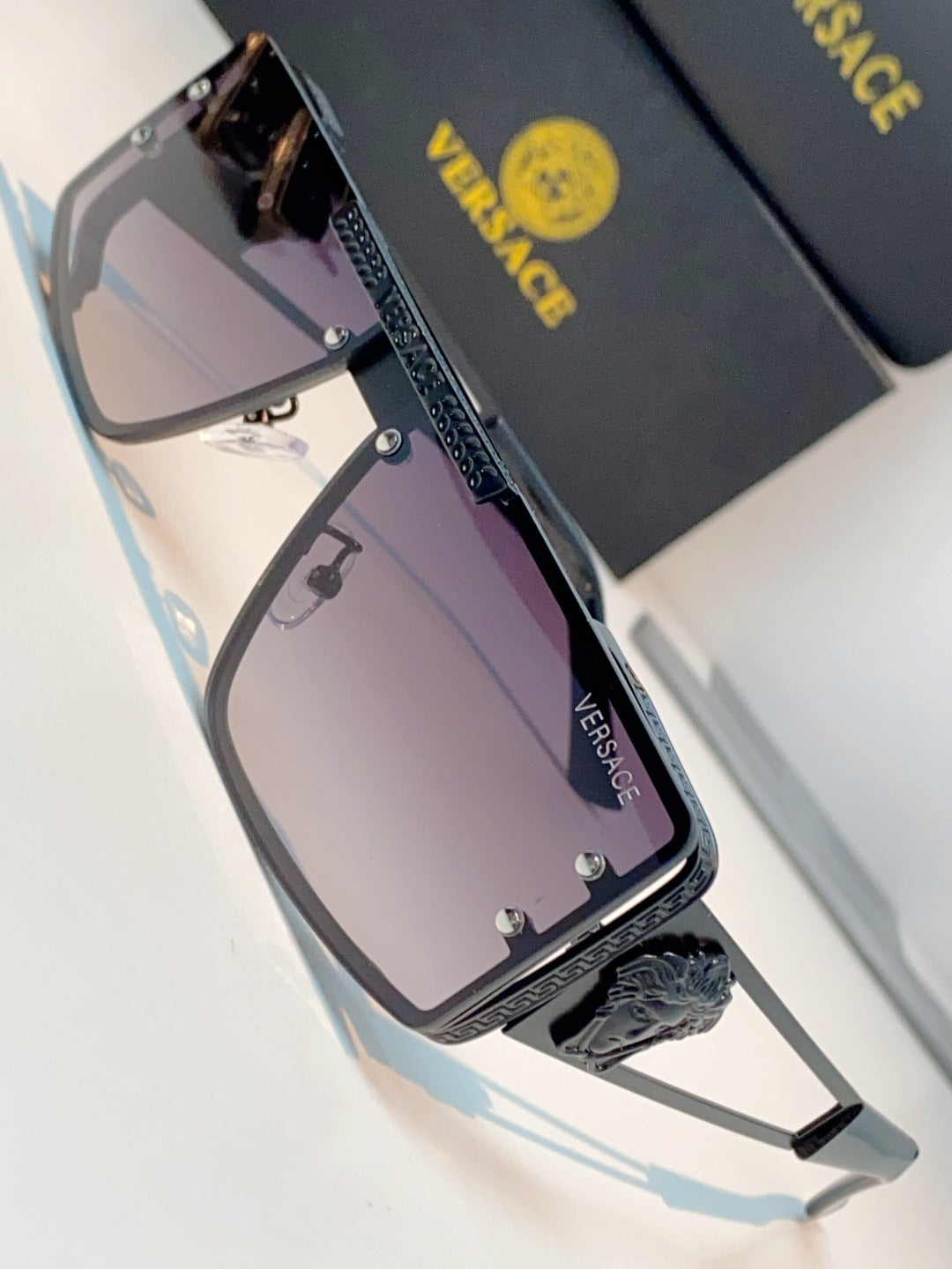 Versace Metal Square Gray Lens Sunglasses for Men & Women - 372499 - detail image 7