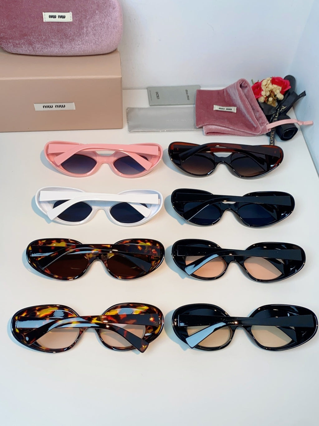 Miu Miu Metal Cat-Eye Black Lens Sunglasses for Women - detail image 11