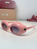 Miu Miu Metal Cat-Eye Pink Lens Sunglasses for Women