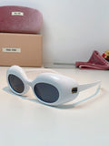 Miu Miu Metal Cat-Eye Blue Lens Sunglasses for Women