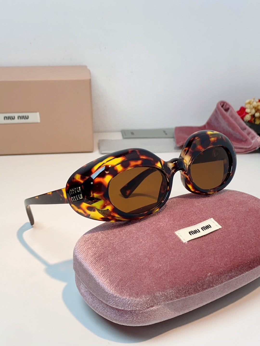 Miu Miu Metal Cat-Eye Brown Lens Sunglasses for Women - detail image 10