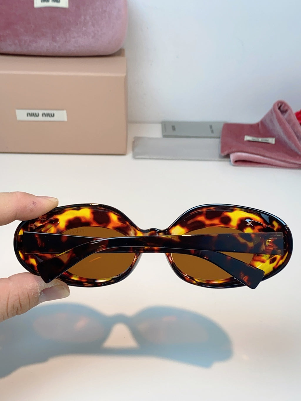 Miu Miu Metal Cat-Eye Brown Lens Sunglasses for Women - detail image 5