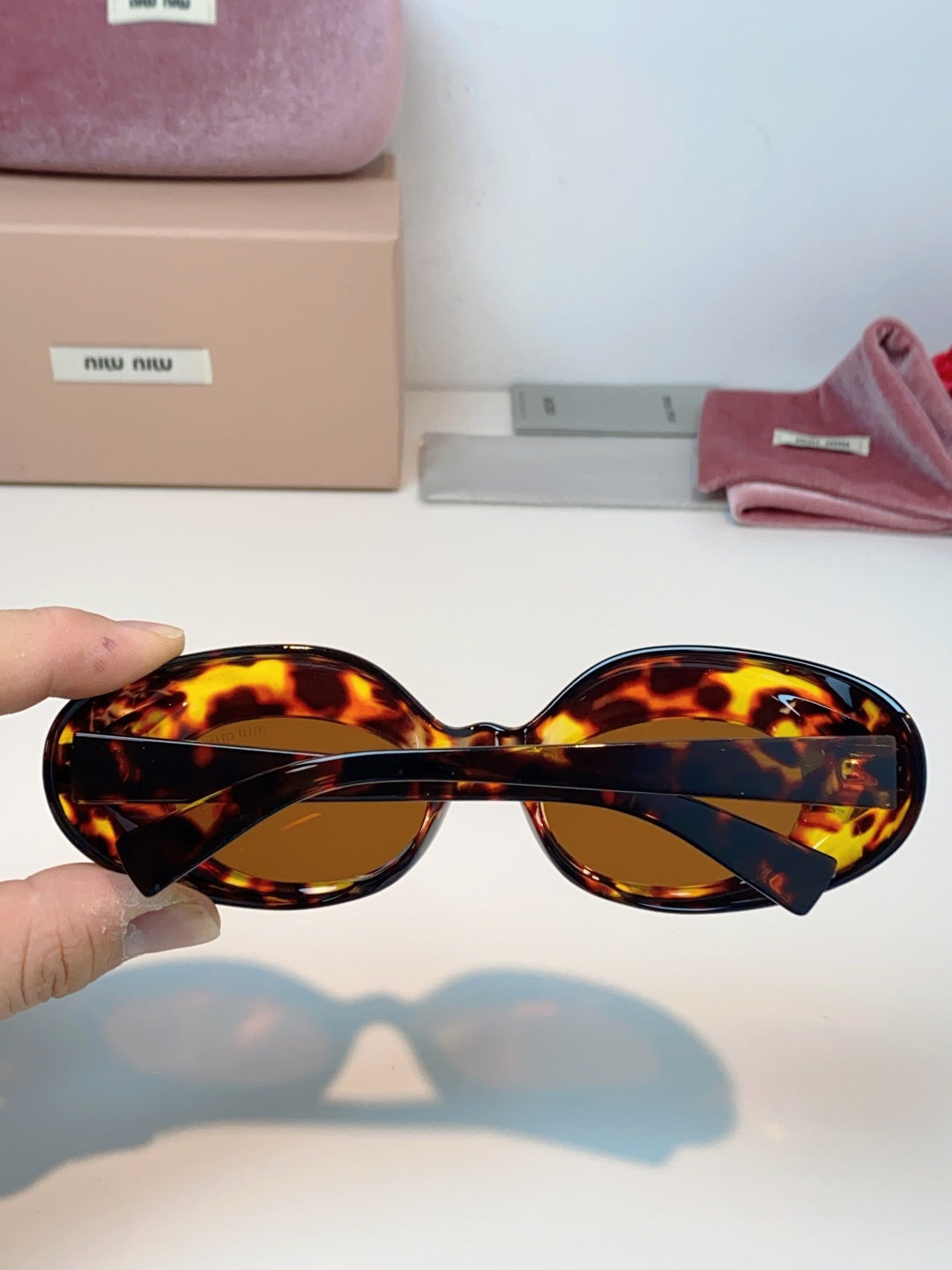 Miu Miu Metal Cat-Eye Brown Lens Sunglasses for Women - detail image 5