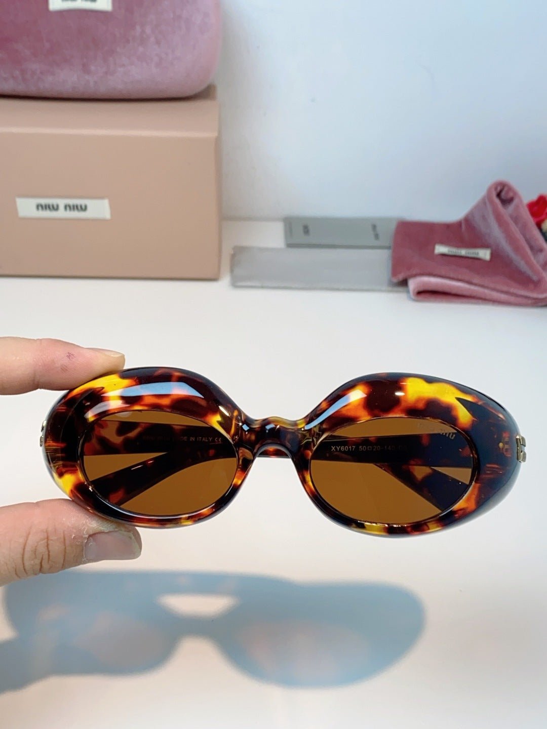 Miu Miu Metal Cat-Eye Brown Lens Sunglasses for Women - detail image 4
