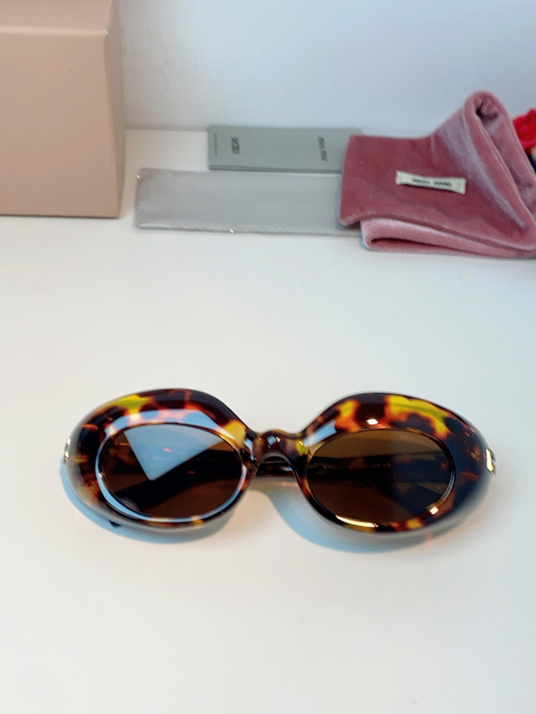 Miu Miu Metal Cat-Eye Brown Lens Sunglasses for Women - detail image 9