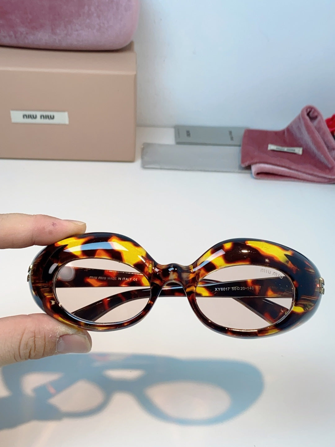 Miu Miu Metal Cat-Eye Black Lens Sunglasses for Women - 399259 - detail image 4