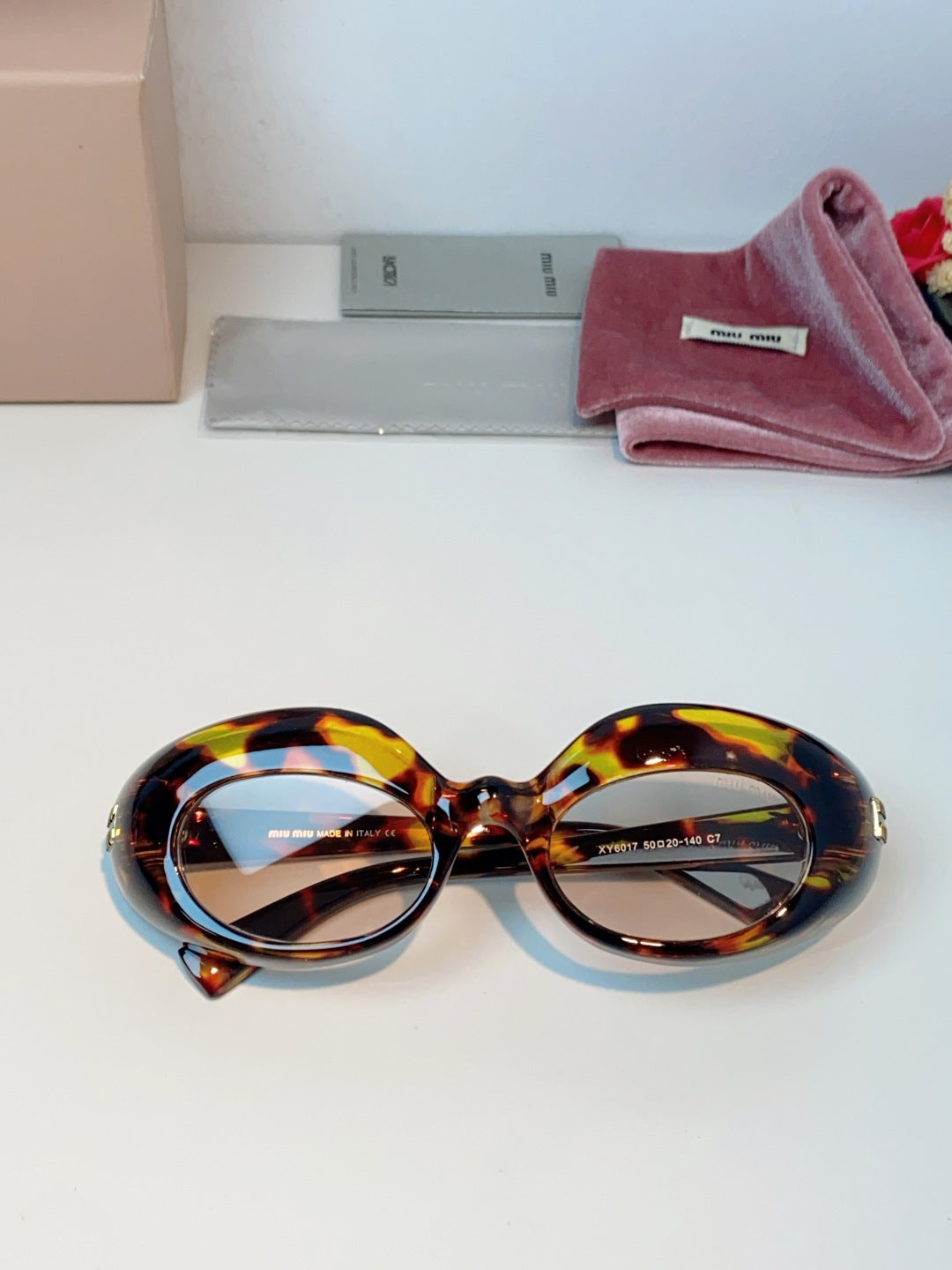Miu Miu Metal Cat-Eye Black Lens Sunglasses for Women - 399259 - detail image 9