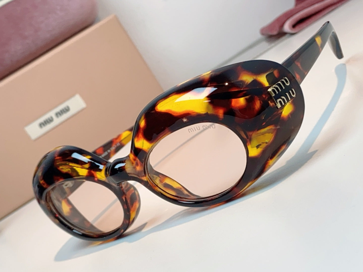 Miu Miu Metal Cat-Eye Black Lens Sunglasses for Women - 399259 - detail image 7
