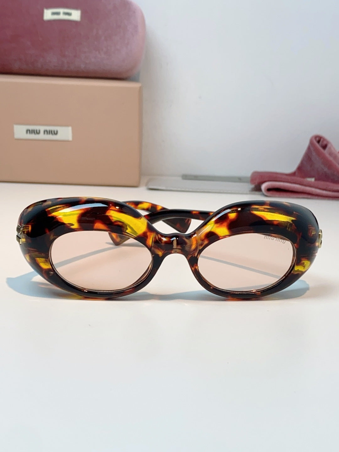 Miu Miu Metal Cat-Eye Black Lens Sunglasses for Women - 399259 - detail image 2