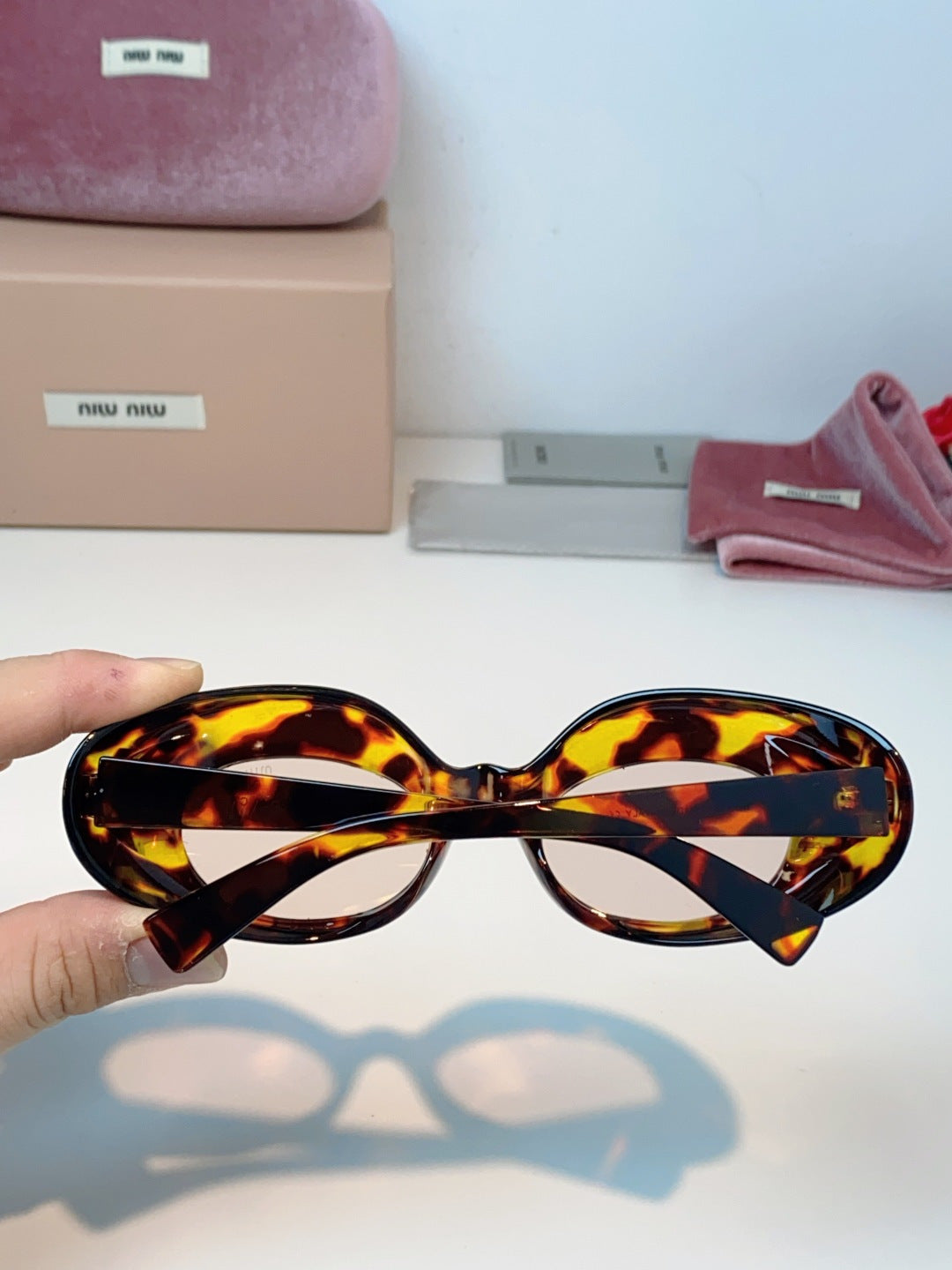 Miu Miu Metal Cat-Eye Black Lens Sunglasses for Women - 399259 - detail image 5