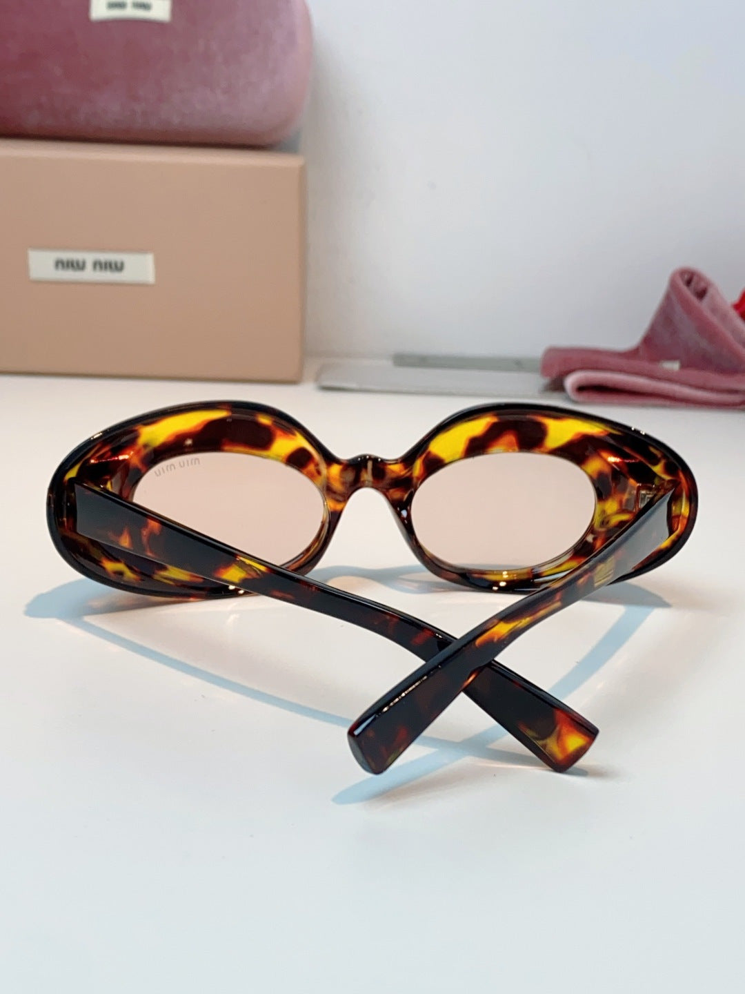 Miu Miu Metal Cat-Eye Black Lens Sunglasses for Women - 399259 - detail image 3