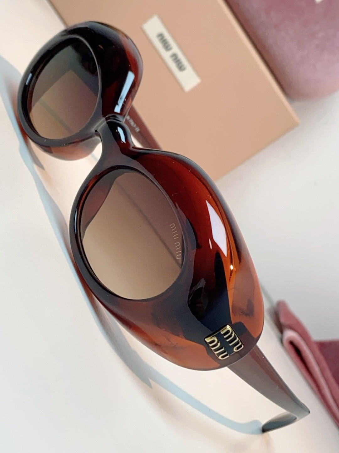Miu Miu Metal Cat-Eye Black Lens Sunglasses for Women - 399260 - detail image 7