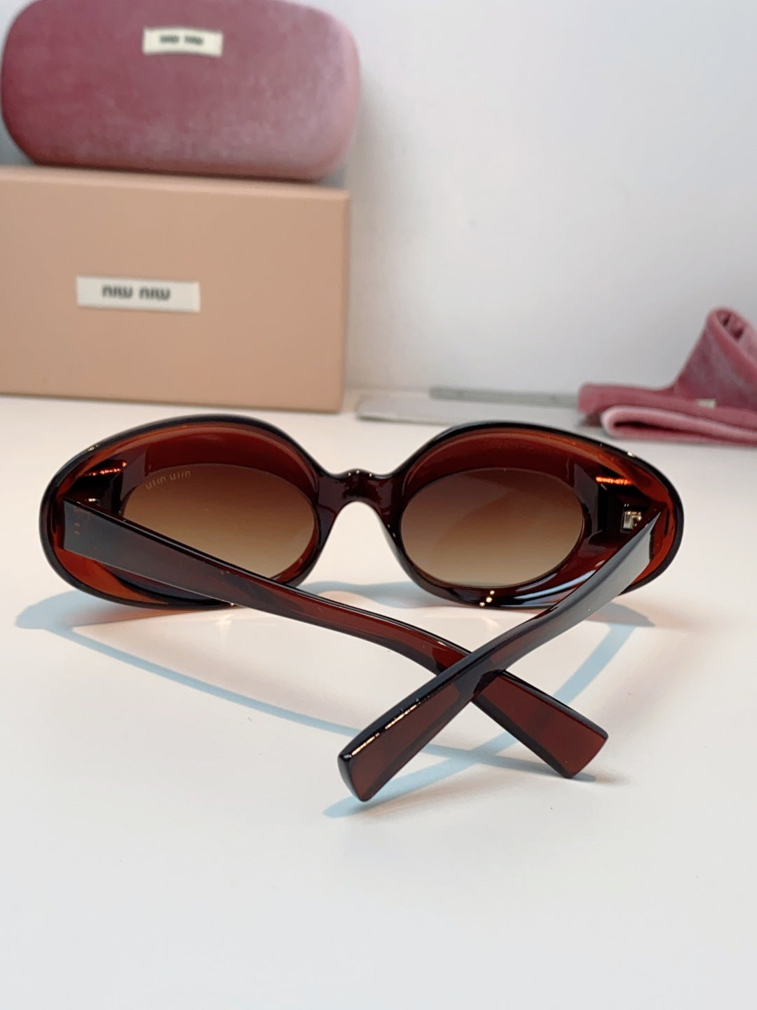 Miu Miu Metal Cat-Eye Black Lens Sunglasses for Women - 399260 - detail image 3