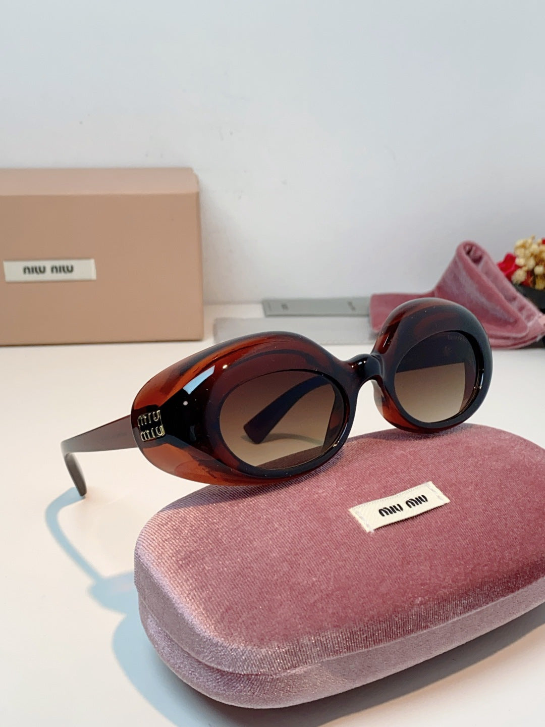 Miu Miu Metal Cat-Eye Black Lens Sunglasses for Women - 399260 - detail image 10