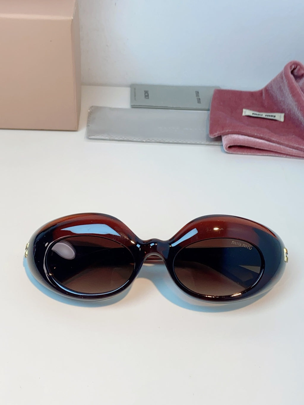 Miu Miu Metal Cat-Eye Black Lens Sunglasses for Women - 399260 - detail image 9