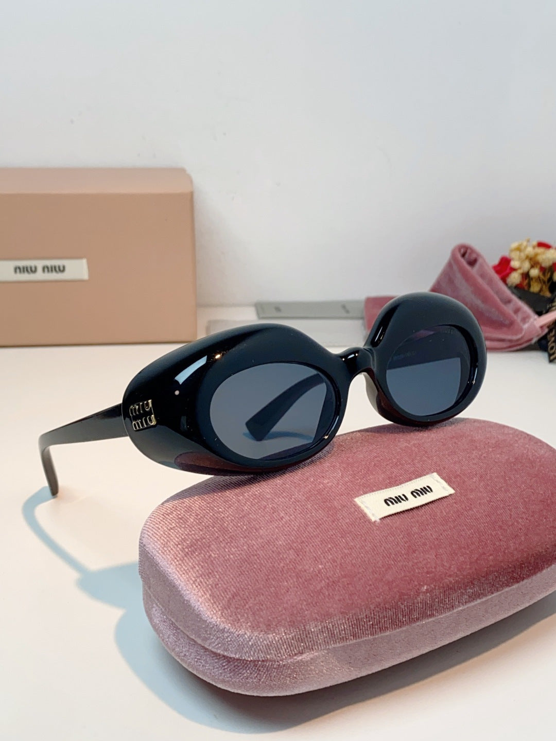 Miu Miu Metal Cat-Eye Black Lens Sunglasses for Women - 399261 - detail image 10