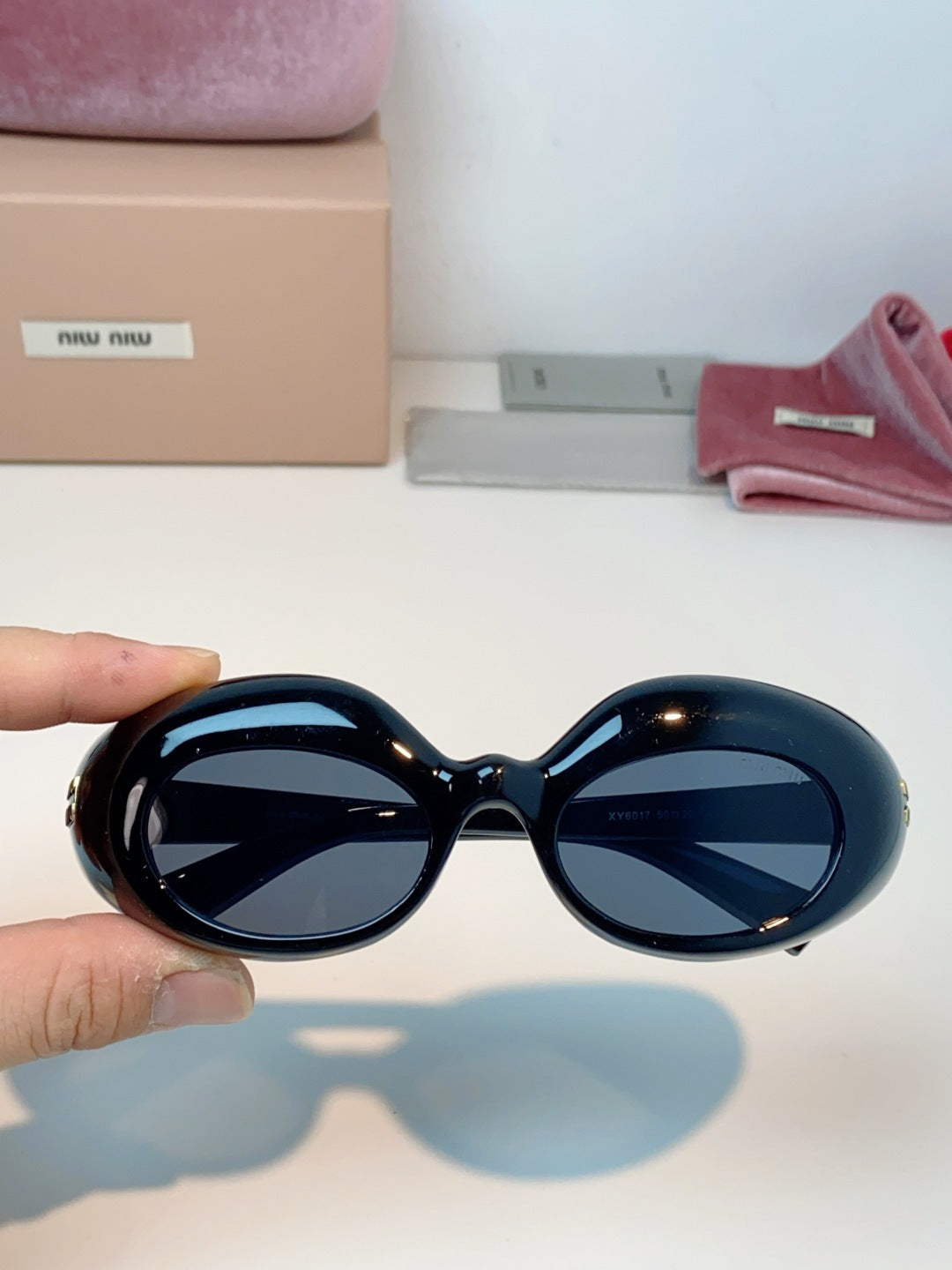 Miu Miu Metal Cat-Eye Black Lens Sunglasses for Women - 399261 - detail image 4