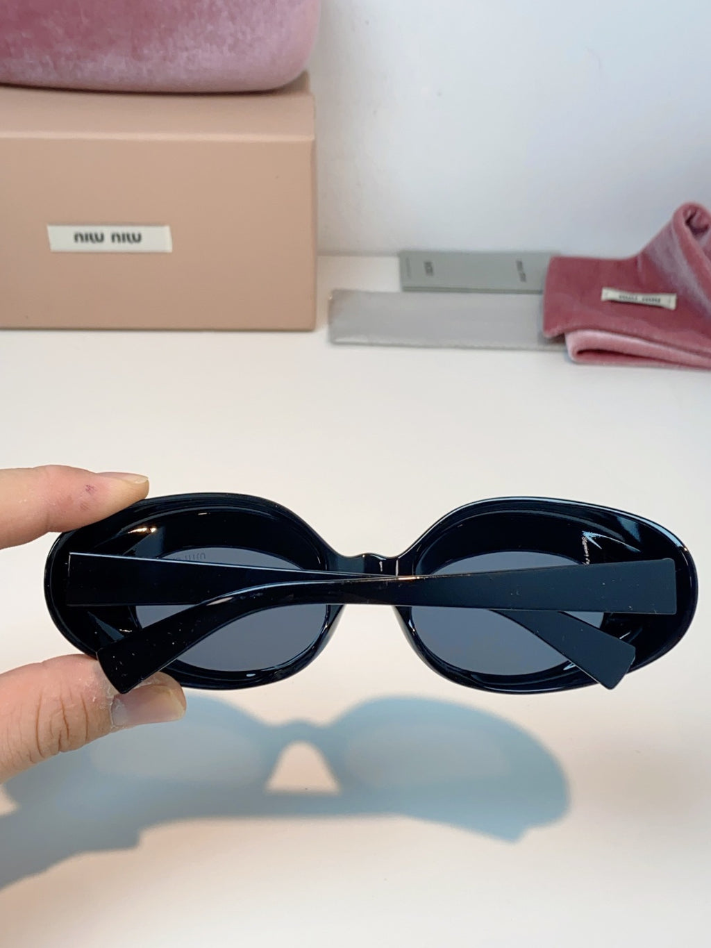 Miu Miu Metal Cat-Eye Black Lens Sunglasses for Women - 399261 - detail image 5