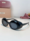 Miu Miu Metal Cat-Eye Black Lens Sunglasses for Women - 399261