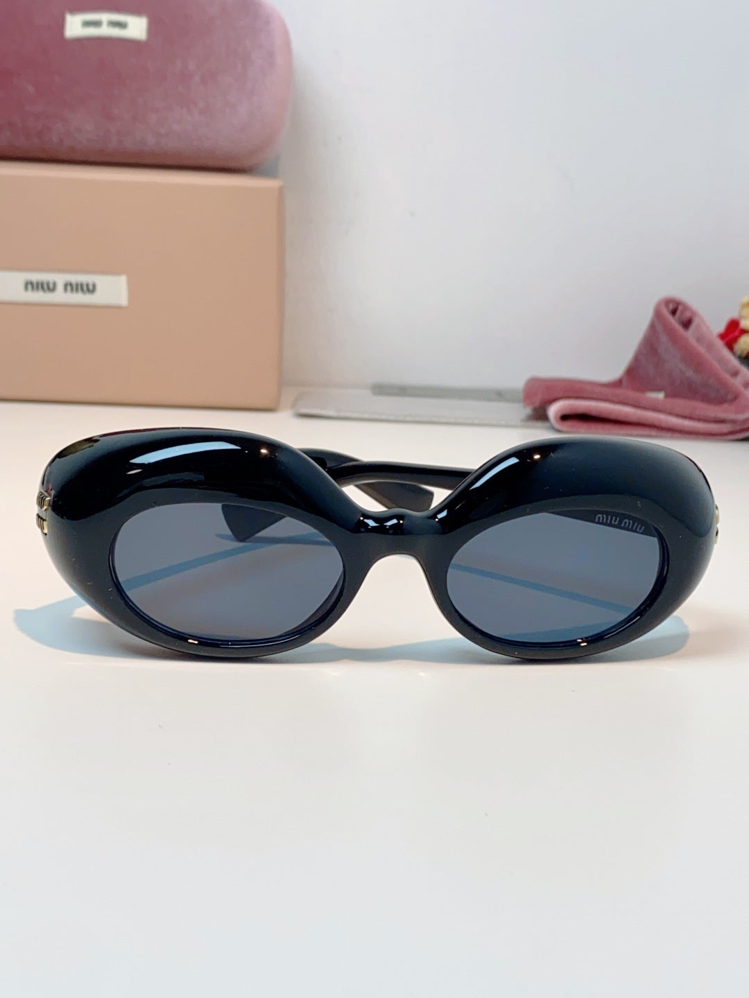 Miu Miu Metal Cat-Eye Black Lens Sunglasses for Women - 399261 - detail image 2