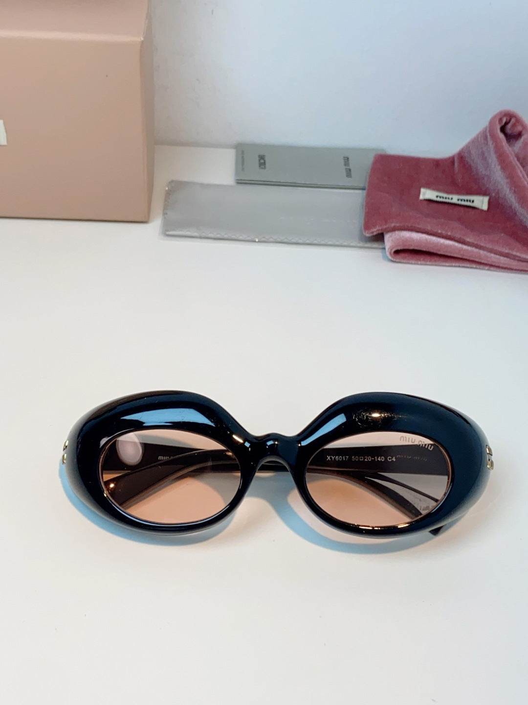Miu Miu Metal Cat-Eye Black Lens Sunglasses for Women - 399262 - detail image 9
