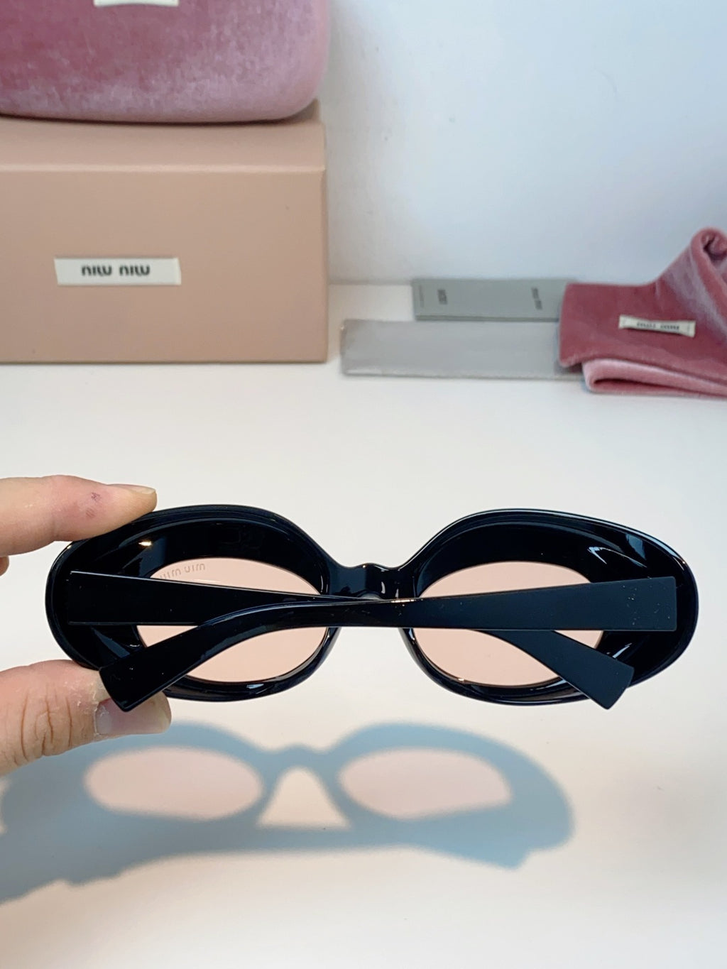 Miu Miu Metal Cat-Eye Black Lens Sunglasses for Women - 399262 - detail image 5