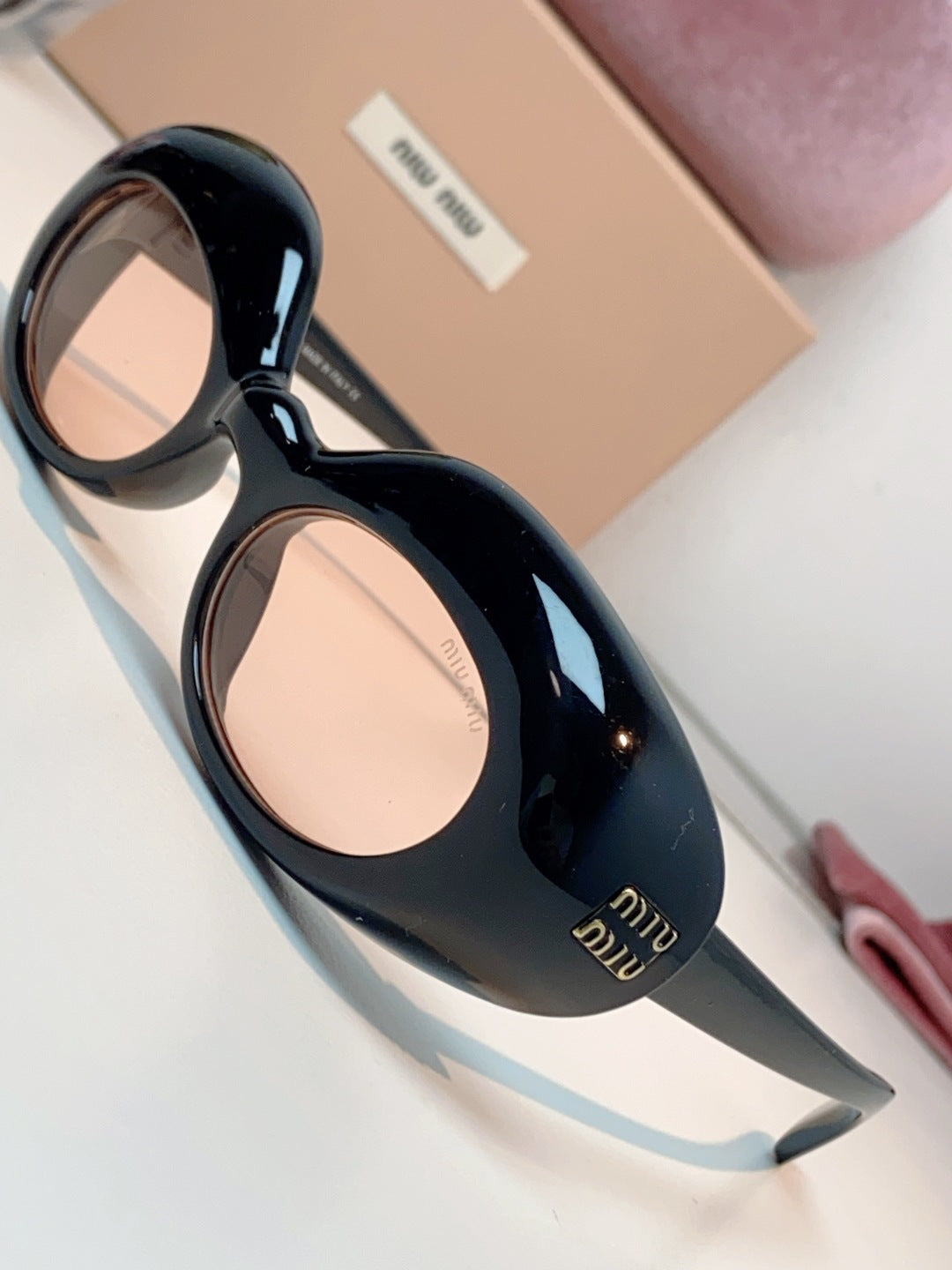 Miu Miu Metal Cat-Eye Black Lens Sunglasses for Women - 399262 - detail image 7