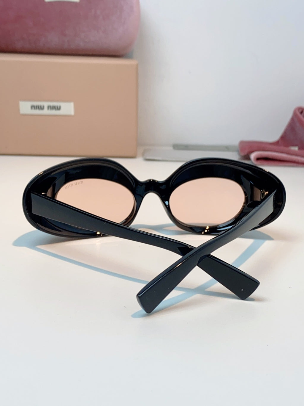 Miu Miu Metal Cat-Eye Black Lens Sunglasses for Women - 399262 - detail image 3