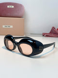 Miu Miu Metal Cat-Eye Black Lens Sunglasses for Women - 399262