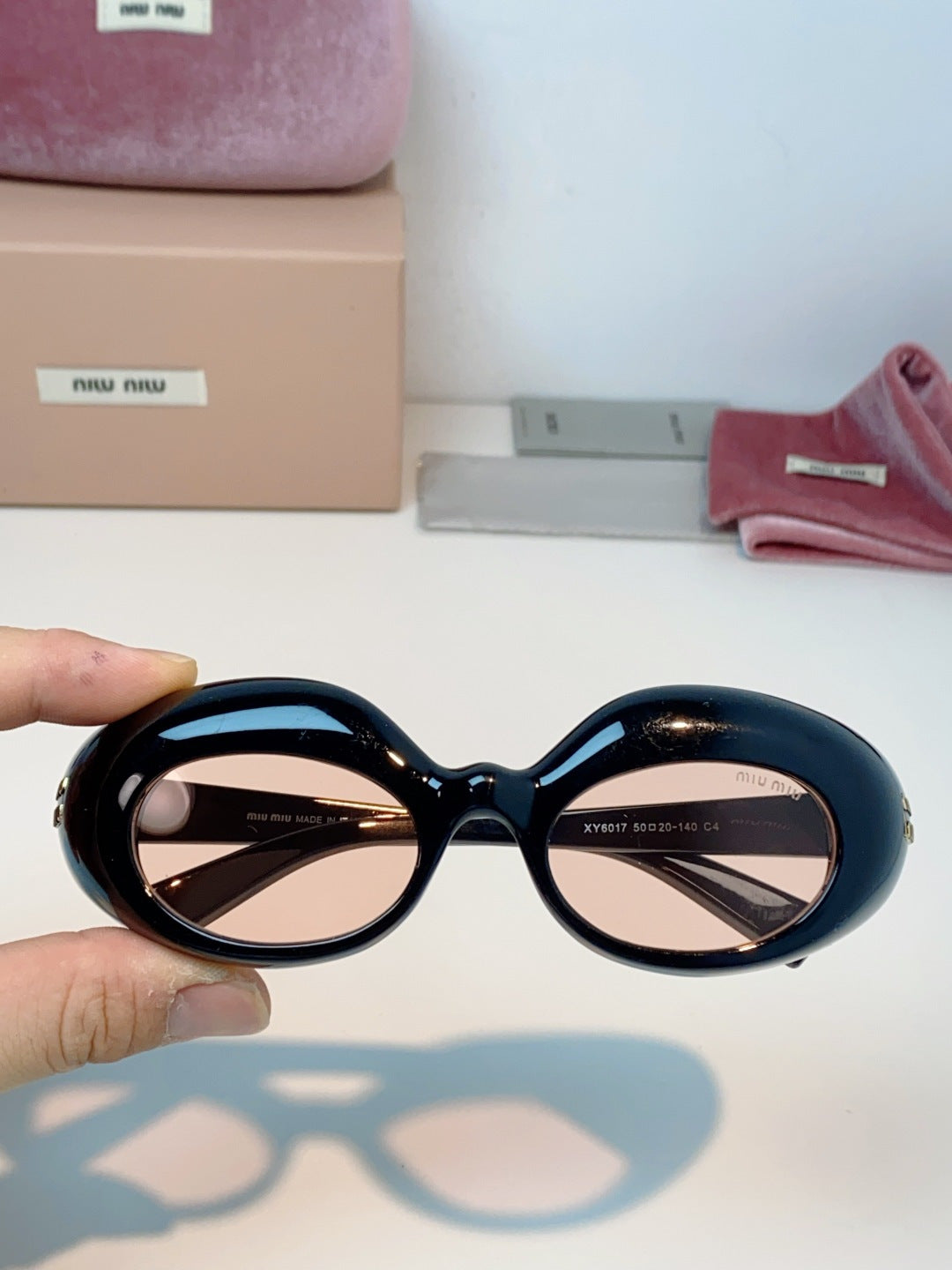 Miu Miu Metal Cat-Eye Black Lens Sunglasses for Women - 399262 - detail image 4
