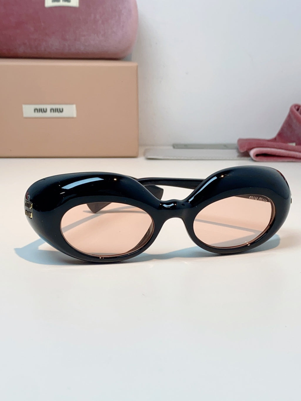 Miu Miu Metal Cat-Eye Black Lens Sunglasses for Women - 399262 - detail image 2