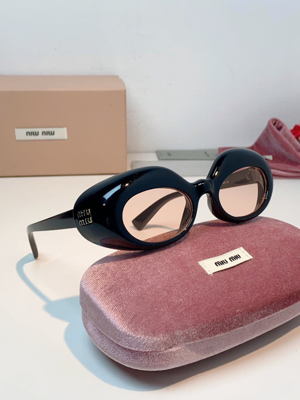 Miu Miu Metal Cat-Eye Black Lens Sunglasses for Women - 399262 - detail image 10