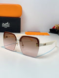 Hermès Lightweight Rimless Brown Lens Sunglasses for Men & Women