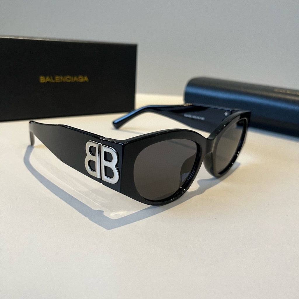 Balenciaga Rectangular Black Lens Sunglasses for Men & Women - 416144