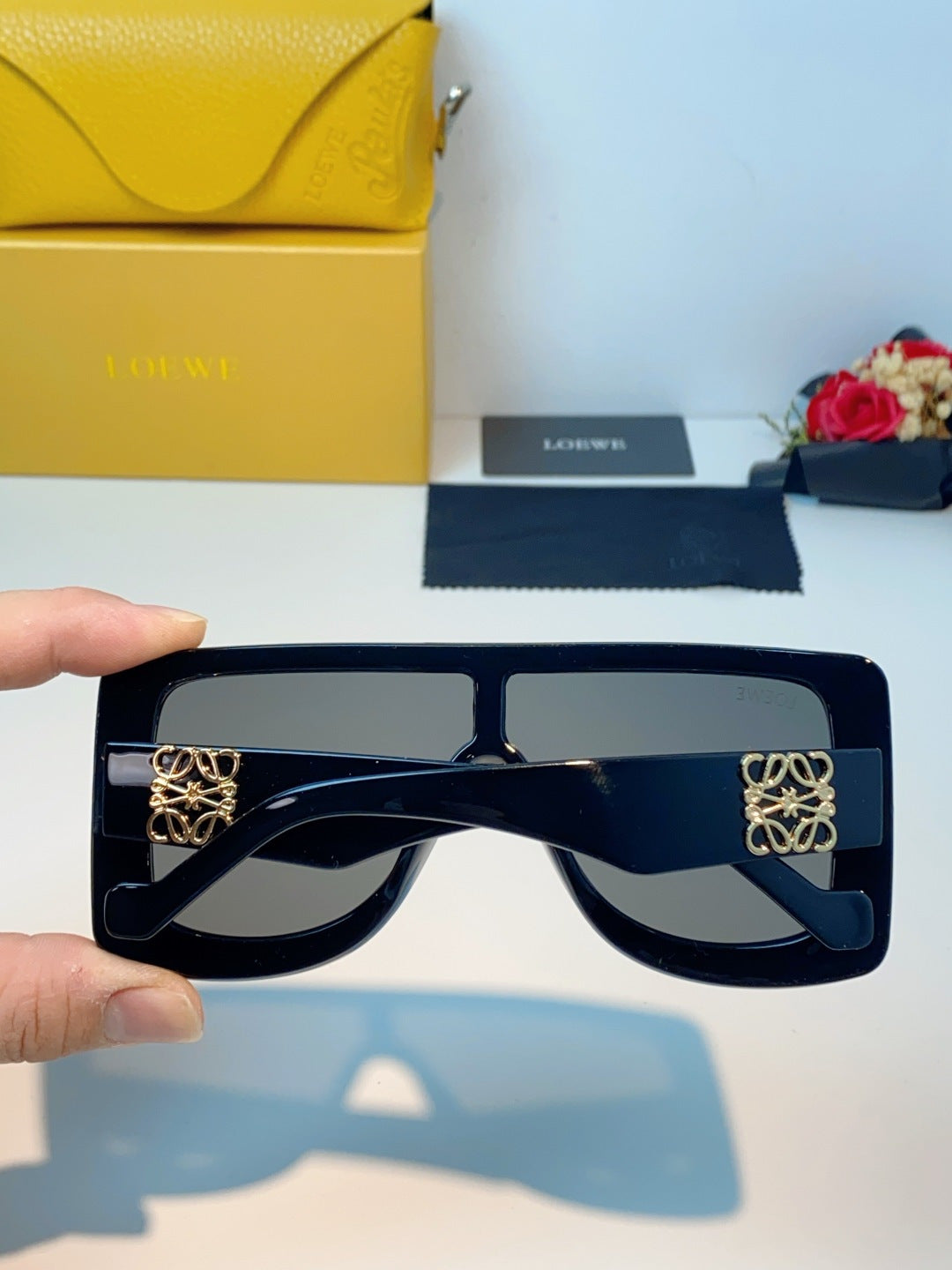 Loewe Metal Square Black Lens Sunglasses for Men & Women - detail image 5