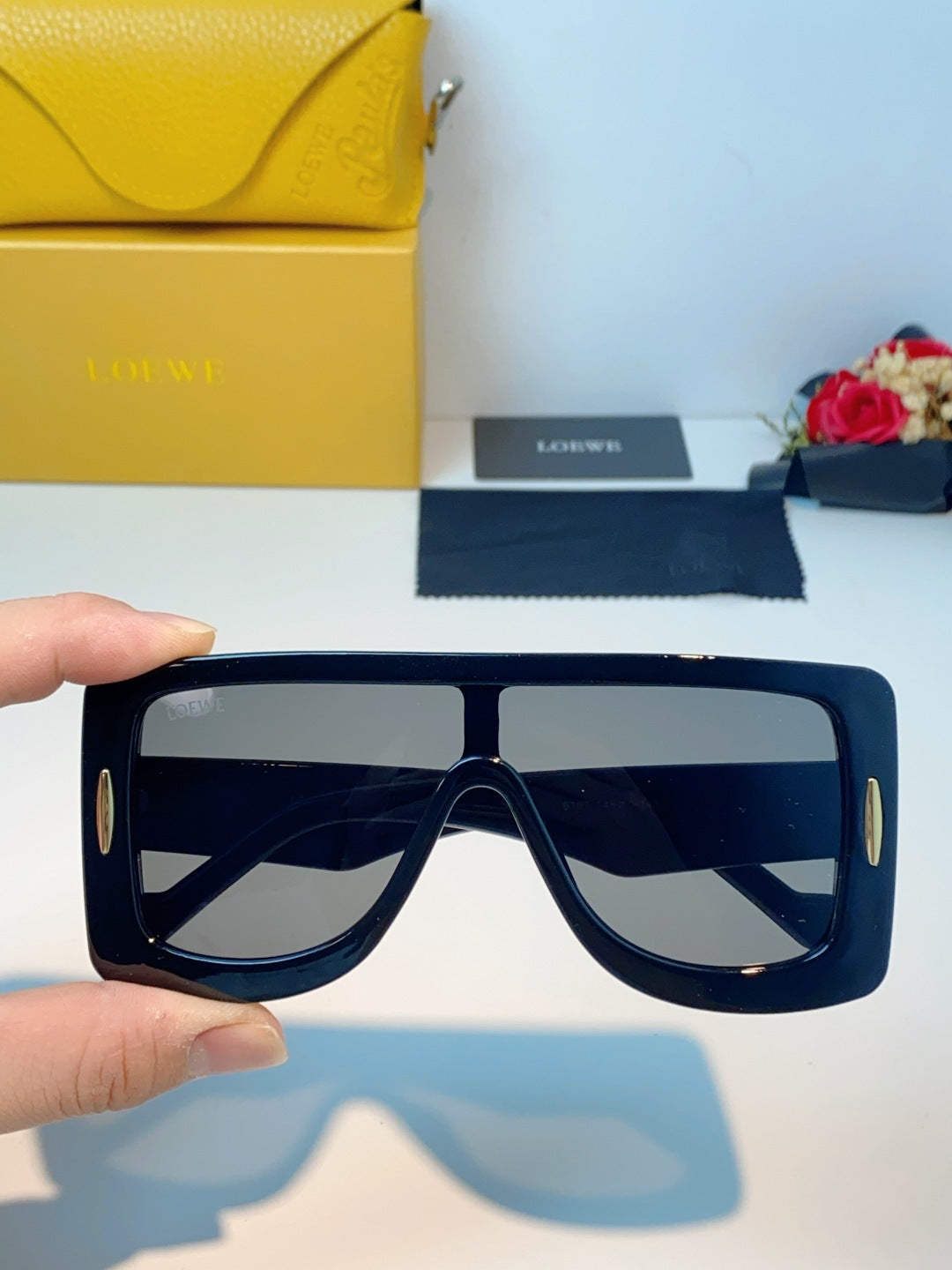 Loewe Metal Square Black Lens Sunglasses for Men & Women - detail image 4