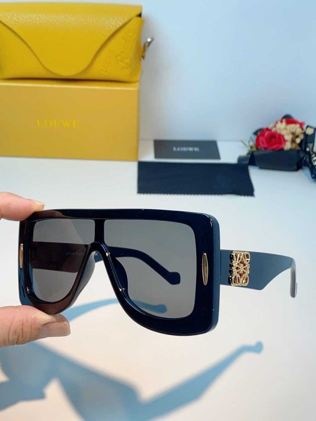 Loewe Metal Square Black Lens Sunglasses for Men & Women - detail image 6