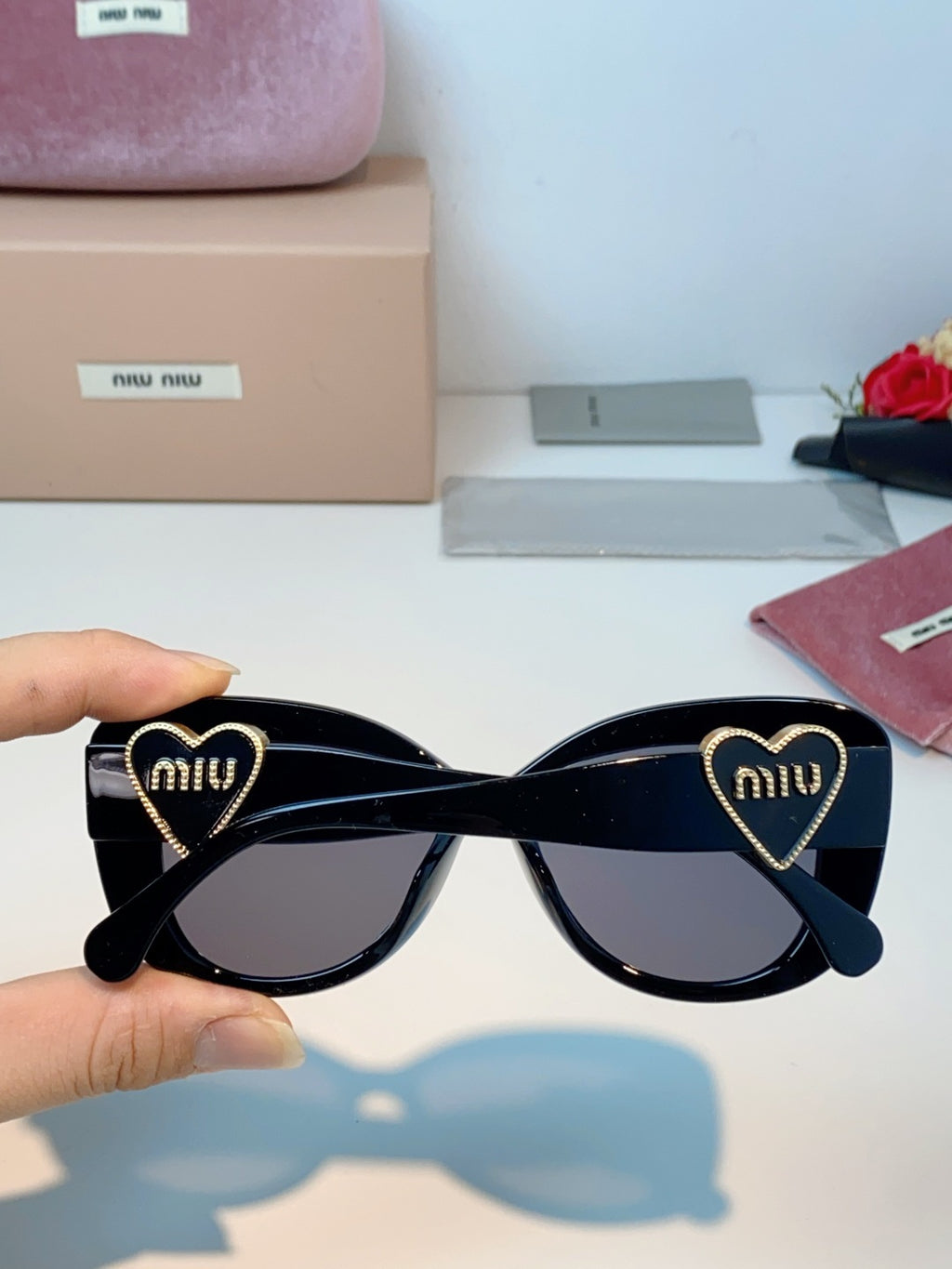 Miu Miu Cat-Eye Black Lens Sunglasses for Men & Women - 466153 - detail image 5