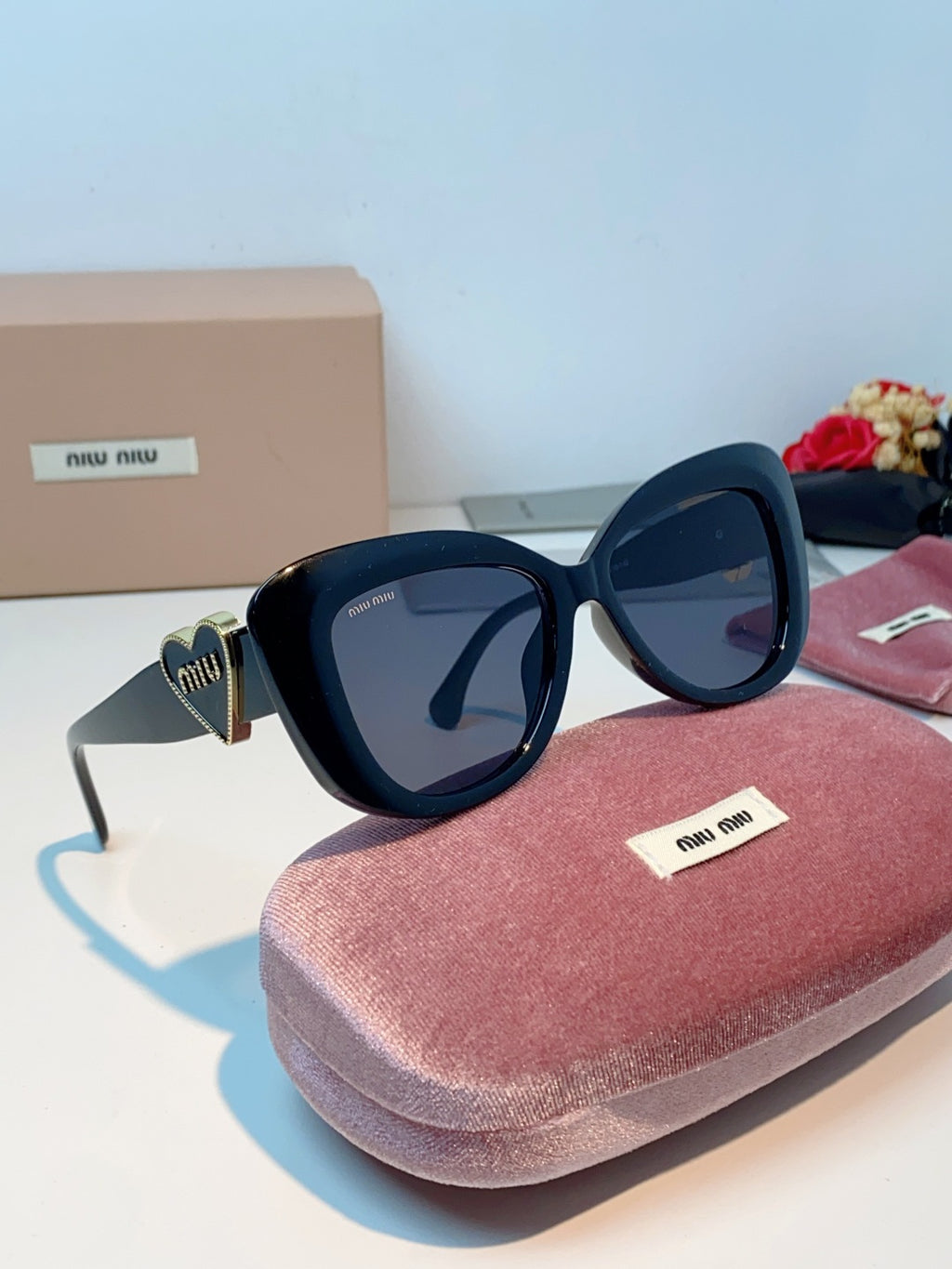 Miu Miu Cat-Eye Black Lens Sunglasses for Men & Women - 466153 - detail image 11