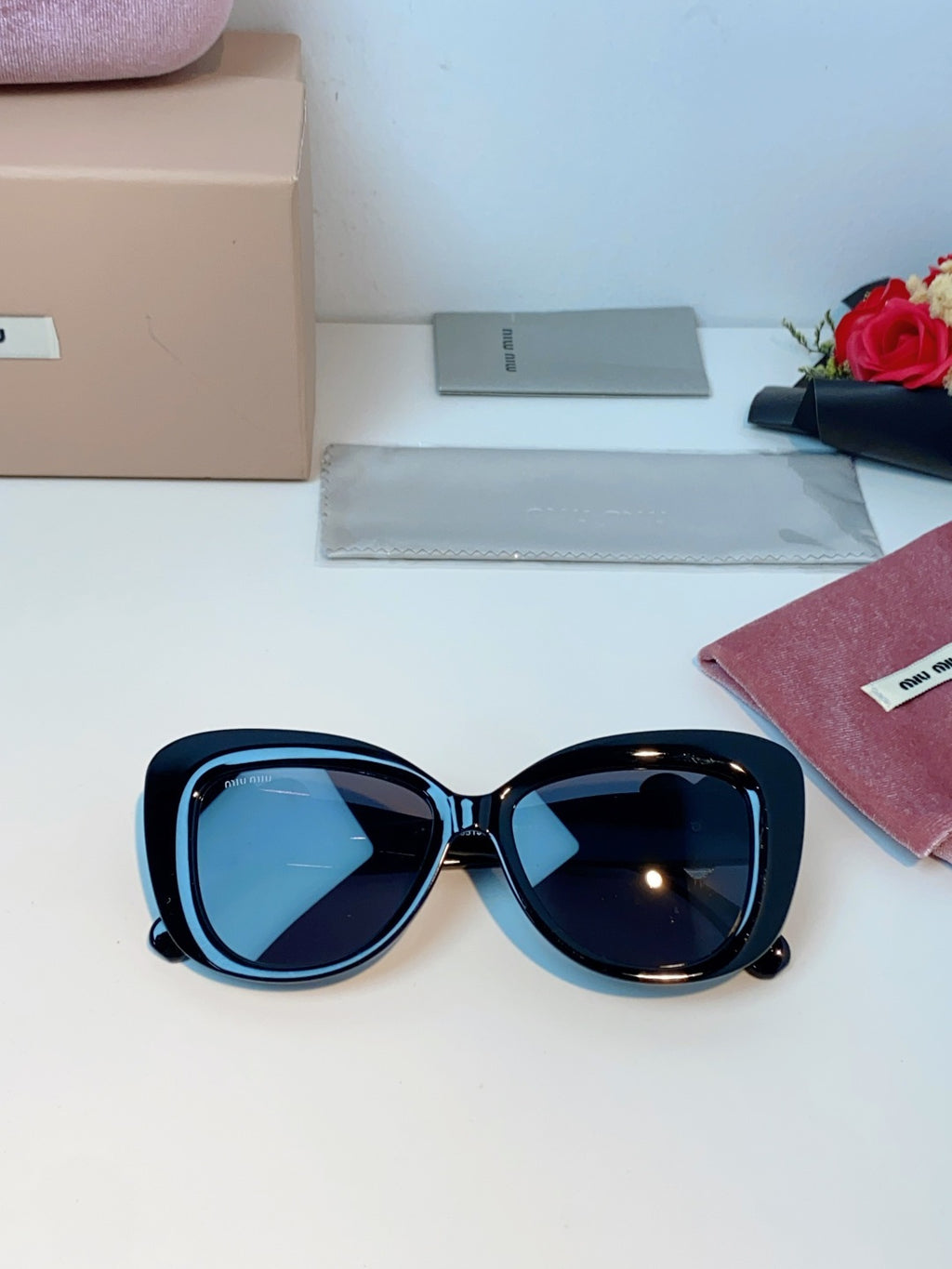 Miu Miu Cat-Eye Black Lens Sunglasses for Men & Women - 466153 - detail image 10