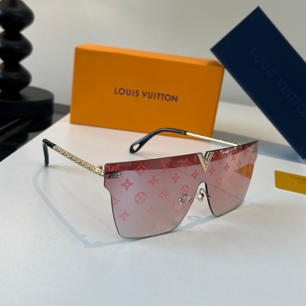 Louis Vuitton Metal Aviator Red Lens Sunglasses for Men & Women - 414795