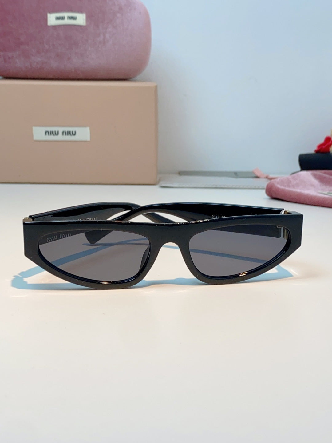 Miu Miu Cat-Eye Black Lens Sunglasses for Men & Women - 487665 - detail image 2