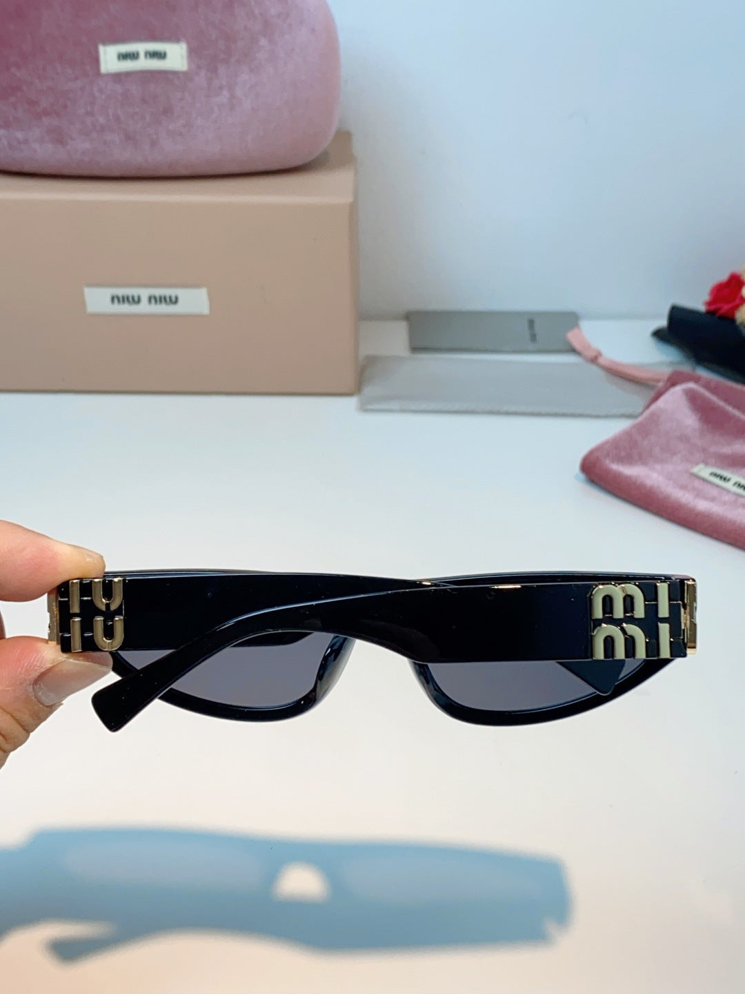 Miu Miu Cat-Eye Black Lens Sunglasses for Men & Women - 487665 - detail image 5