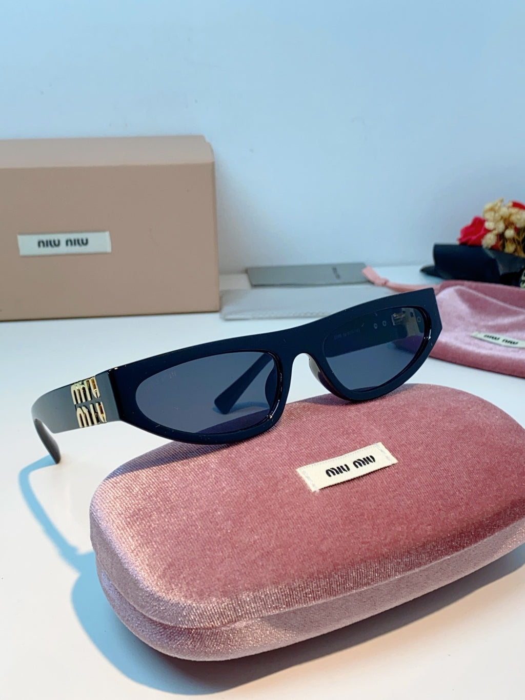Miu Miu Cat-Eye Black Lens Sunglasses for Men & Women - 487665 - detail image 10