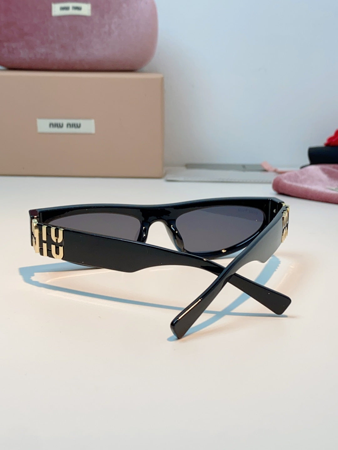 Miu Miu Cat-Eye Black Lens Sunglasses for Men & Women - 487665 - detail image 3