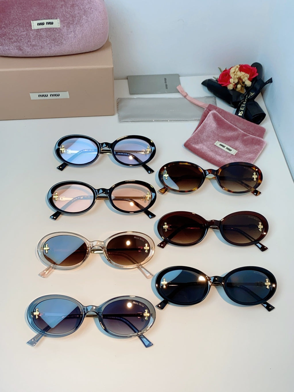 Miu Miu Metal Round Black Lens Sunglasses for Men & Women - detail image 12