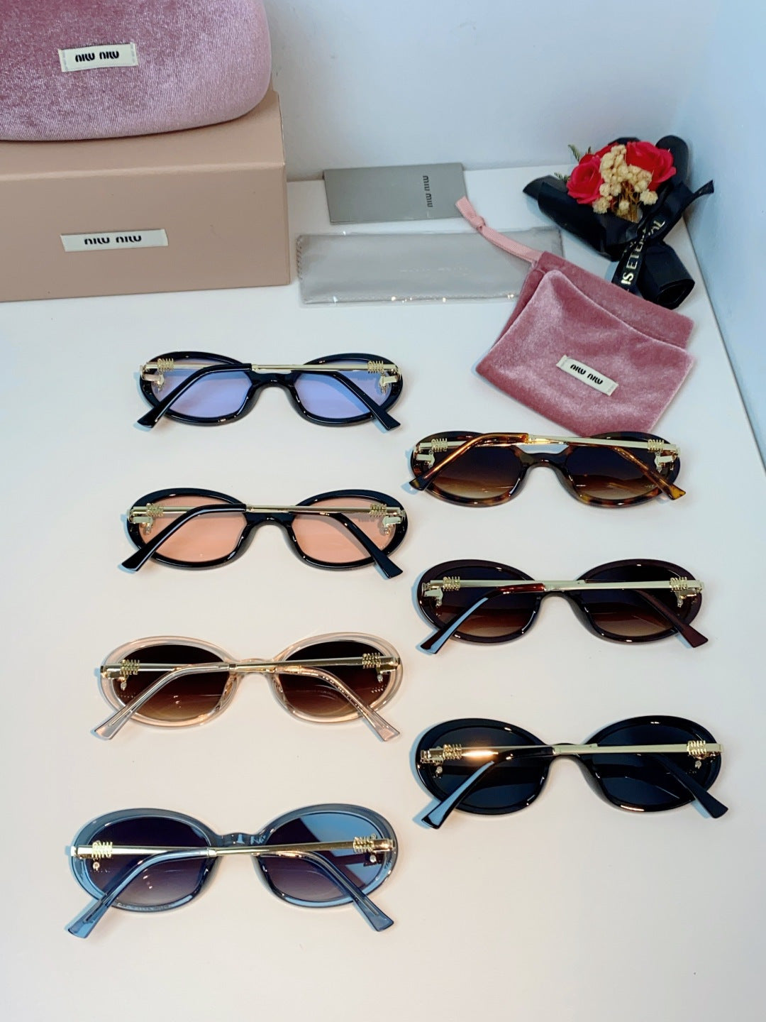 Miu Miu Metal Round Black Lens Sunglasses for Men & Women - detail image 11