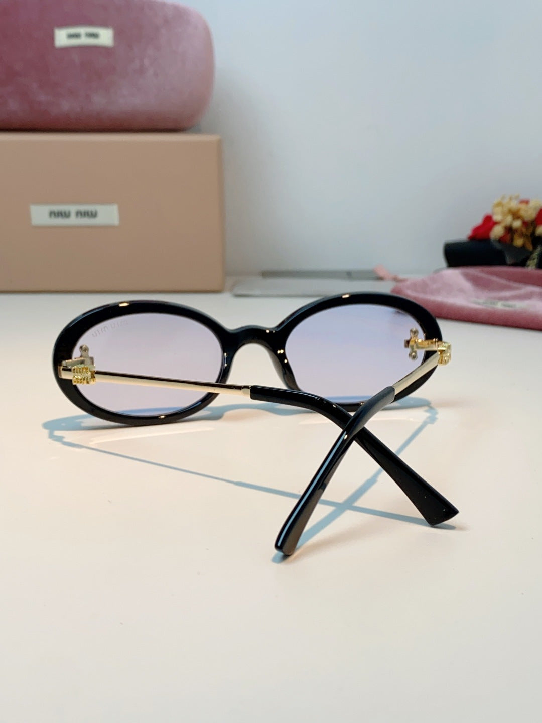 Miu Miu Metal Round Silver Lens Sunglasses for Men & Women - detail image 3