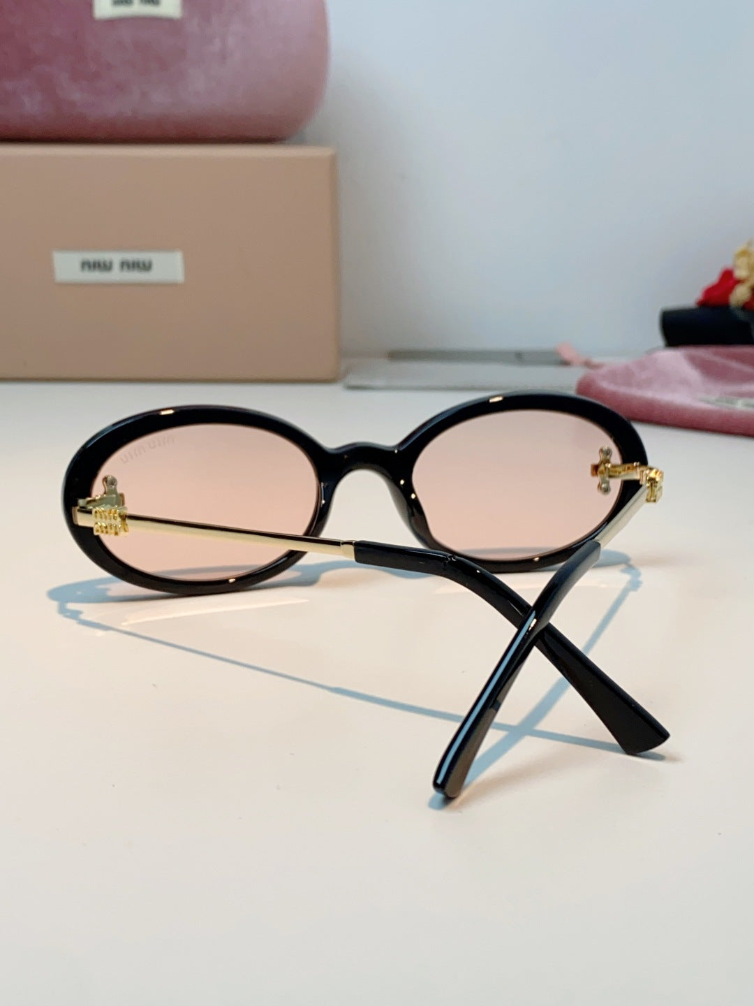 Miu Miu Metal Round Gold Lens Sunglasses for Men & Women - detail image 3